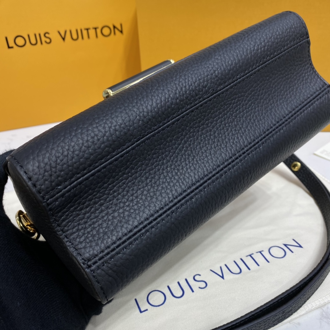 Louis Vuitton TWIST MM Handbag Taurillon Leather M58688 Black